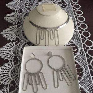 Silver Necklace and earrings
